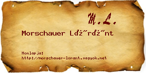 Morschauer Lóránt névjegykártya